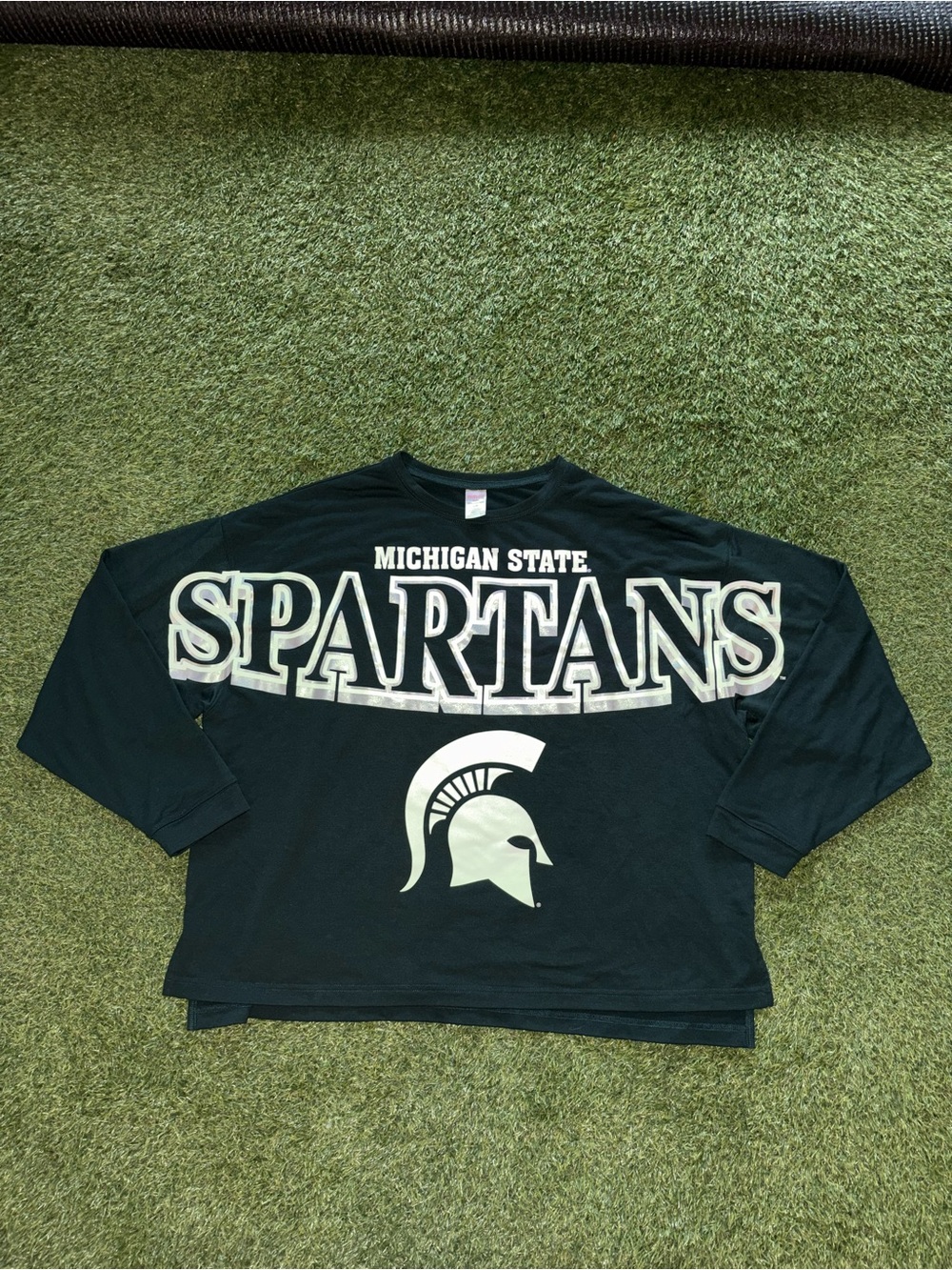 Michigan State Spartans Women's Black Long-Sleeve Tee